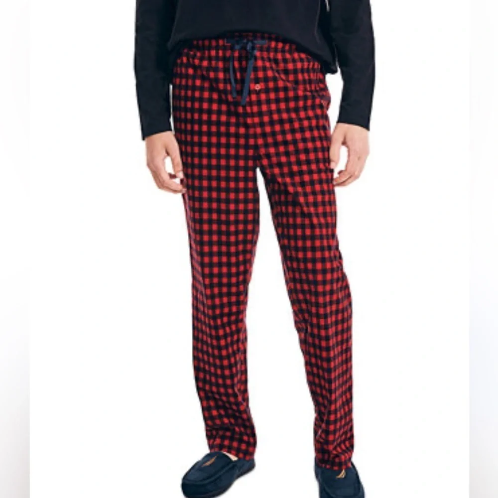 J. Crew Red and Black Checkered Sweatpants